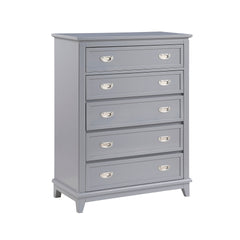Gray Finish Storage Chest with 5 Drawers Wooden Modern Bedroom Furniture 1pc Vertical Dresser