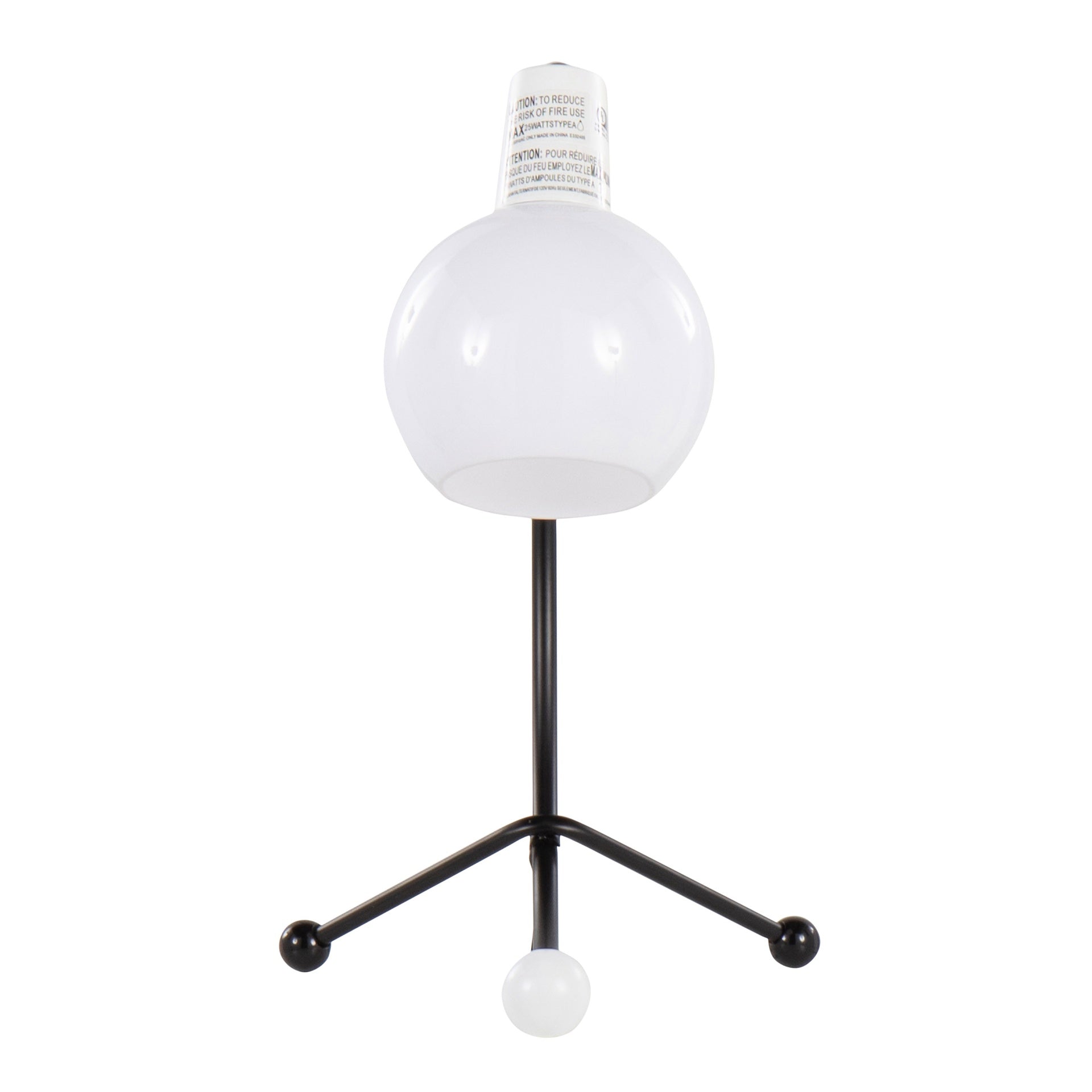 Eileen Contemporary Task Lamp in Black Metal and White Plastic Shade by LumiSource
