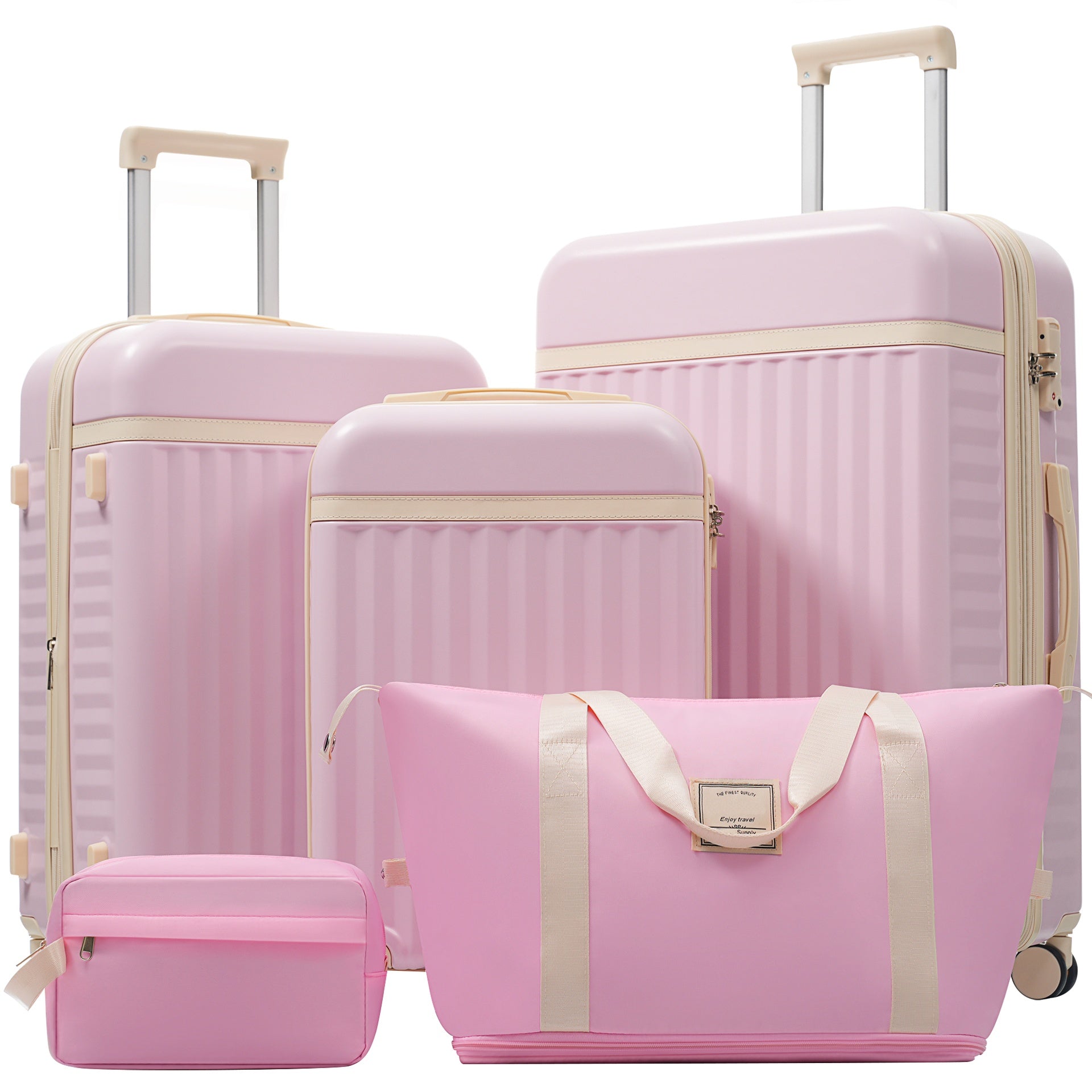 Luggage Set 5 Piece, Hardside Carry on Suitcase , Expandable Luggage with Travel Bags Spinner Wheels TSA Lock