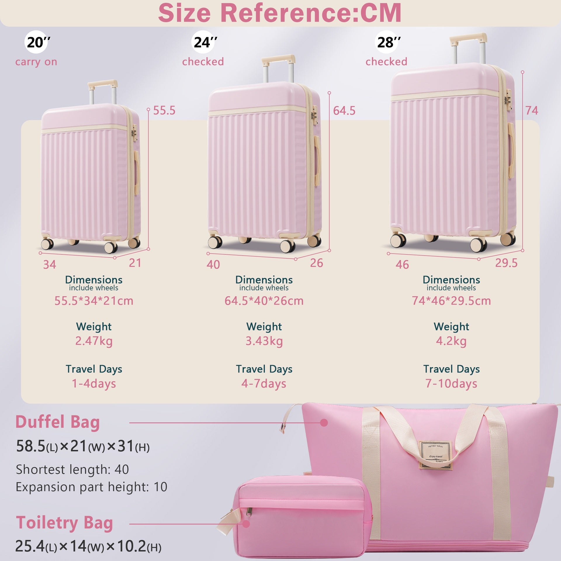 Luggage Set 5 Piece, Hardside Carry on Suitcase , Expandable Luggage with Travel Bags Spinner Wheels TSA Lock