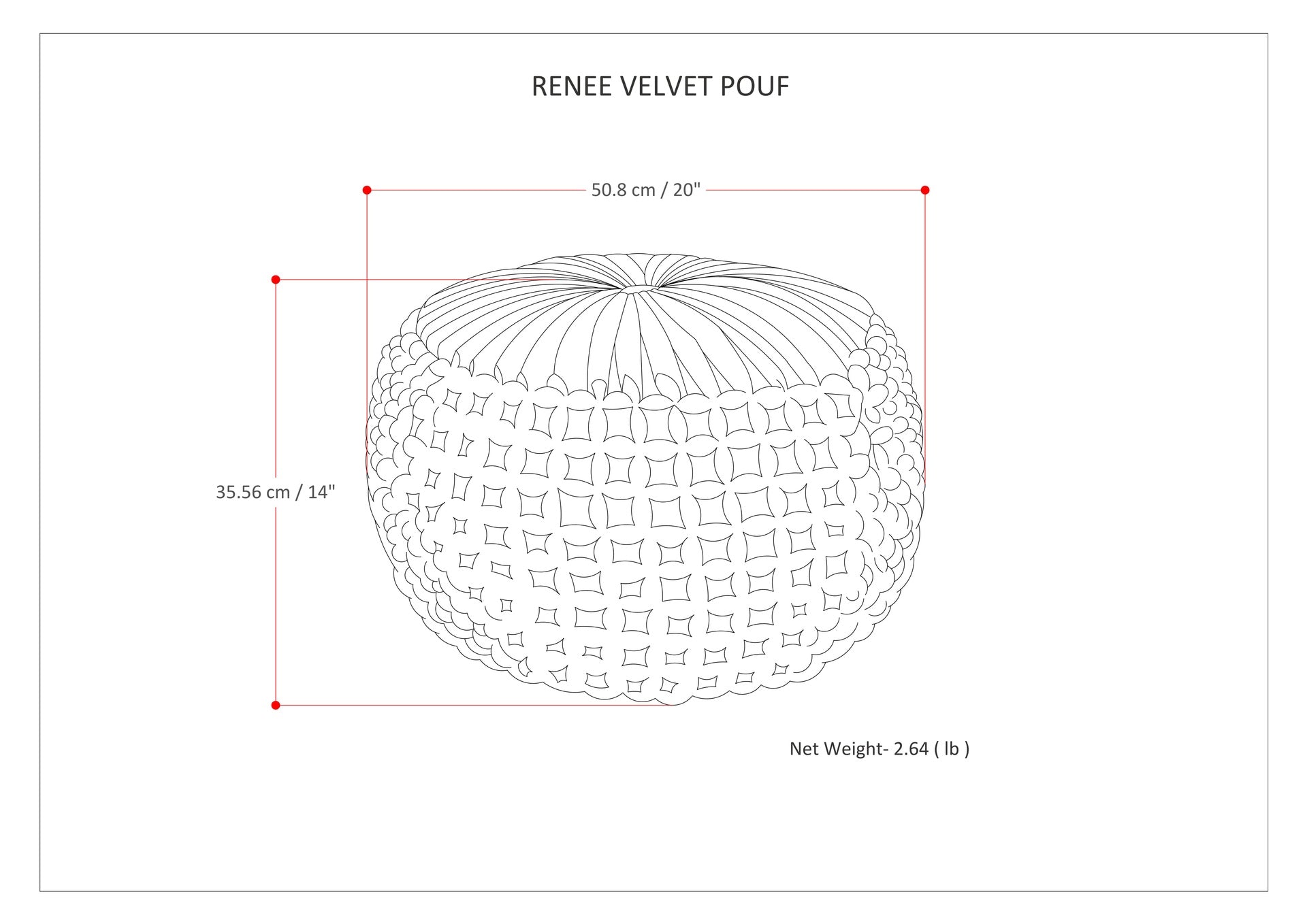 Renee - Round Pouf - Navy