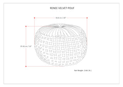 Renee - Round Pouf - Navy