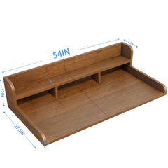 Washer Dryer Countertop with Non-slip Pads, Laundry Wood Shelf Topper with Edge, 54" Width x 27.5" Depth Double Layer Organizer for Washer and Dryer Laundry Hamper Counter Storage Organization(WALNUT)