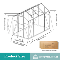 Newly marketed Gain height windproofaluminum greenhouse 6x8 FT Polycarbonate Greenhouse Raised Base and Anchor Aluminum Heavy Duty Walk-in Greenhouses for Outdoor Backyard in All Season