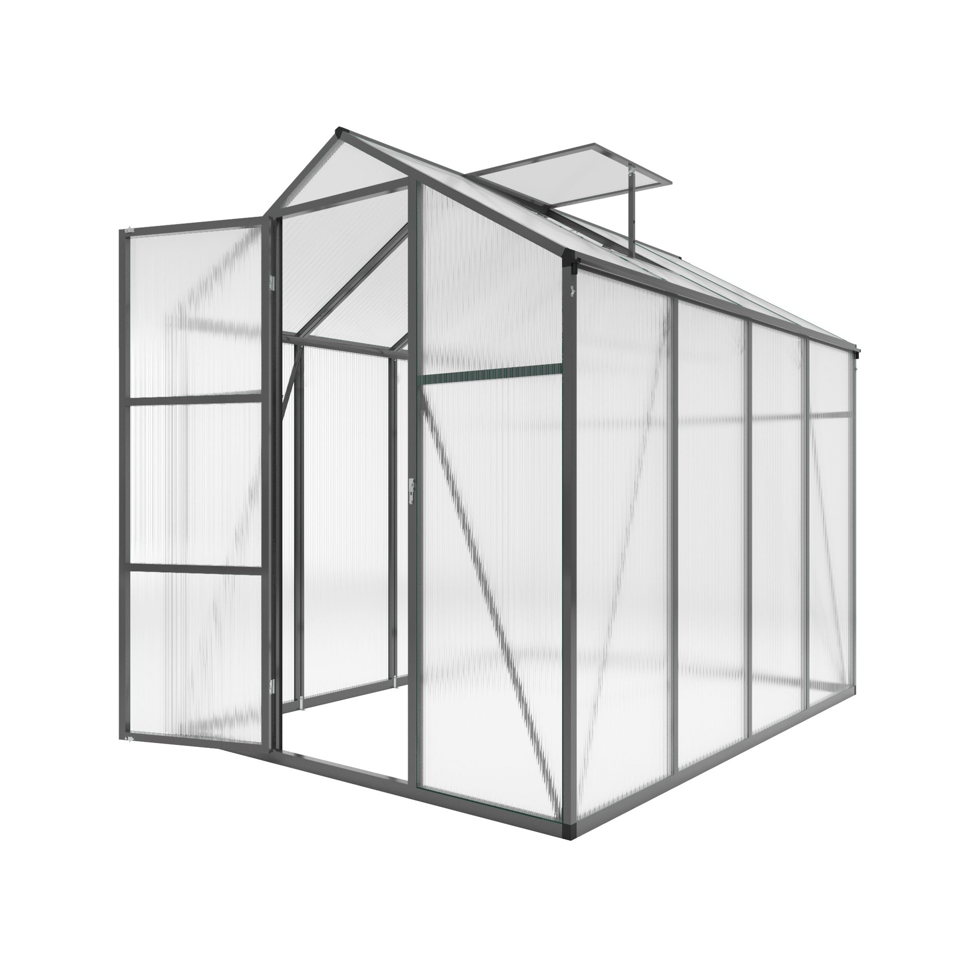 Newly marketed Gain height windproofaluminum greenhouse 6x8 FT Polycarbonate Greenhouse Raised Base and Anchor Aluminum Heavy Duty Walk-in Greenhouses for Outdoor Backyard in All Season