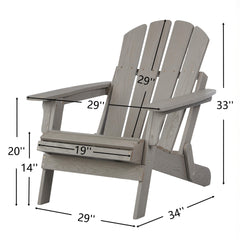 Oversize Embossed Wooden Outdoor Folding Adirondack Chair with Pre-Assembled BackRest & SeatBoard, Wood Patio Chair for Garden Backyard Porch Pool Deck Firepit