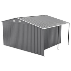 10x12 Ft Outdoor Storage Shed, Extra Large Metal Shed with Lockable Doors,  Windows, Outside Steel Tiny House Ideal for Garden, Backyard, Patio Utility, Tool Storage, Chicken Coops