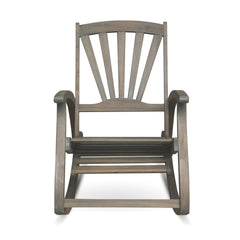 Outdoor Acacia wood Rocking Chair with Retractable foot panel,Rocker Patio Rocking Chair for Porch, Patio, Balcony,