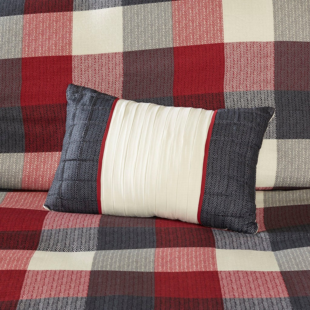 King/Cal King 6 Piece Herringbone Duvet Cover Set