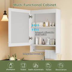 3-in-1 Bathroom Mirror Cabinet, 20-inch Wall Mounted Medicine Cabinet with Adjustable Shelf & Soft Close Door, High-Define Mirror with Storage for Bathroom Vanity