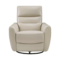 Luxurious Swivel Glider Reclining Chair 1pc Taupe Leather Upholstery Plush Comfort Living Room Furniture