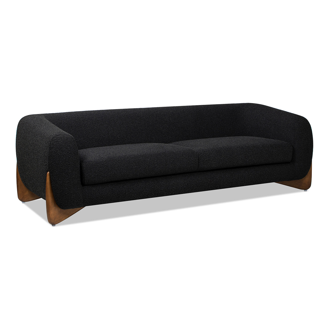 Alpine 90.5" Sherpa Sofa, Ebony Black Boucle