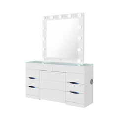 ELISA WHITE VANITY SET WITH STOOL