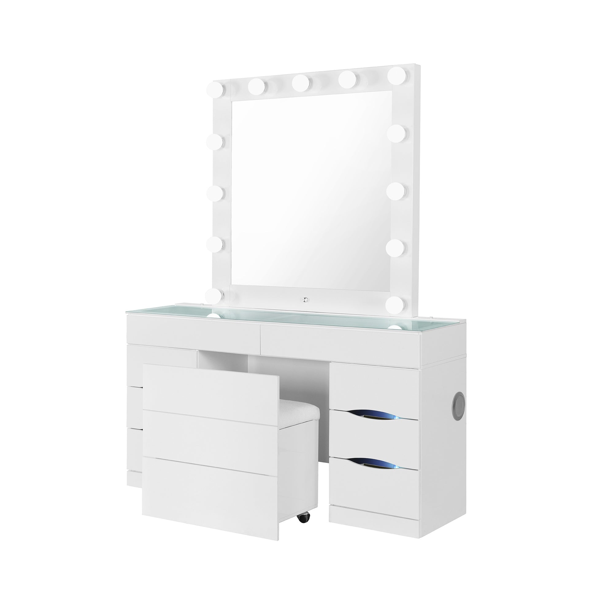ELISA WHITE VANITY SET WITH STOOL