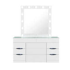 ELISA WHITE VANITY SET WITH STOOL