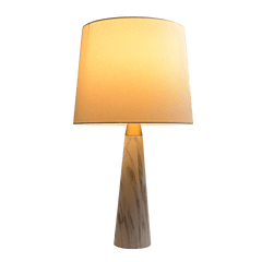 Enclave Hydro White Table Lamp with On/Off Switch Faux Marble Base Fabric Shade