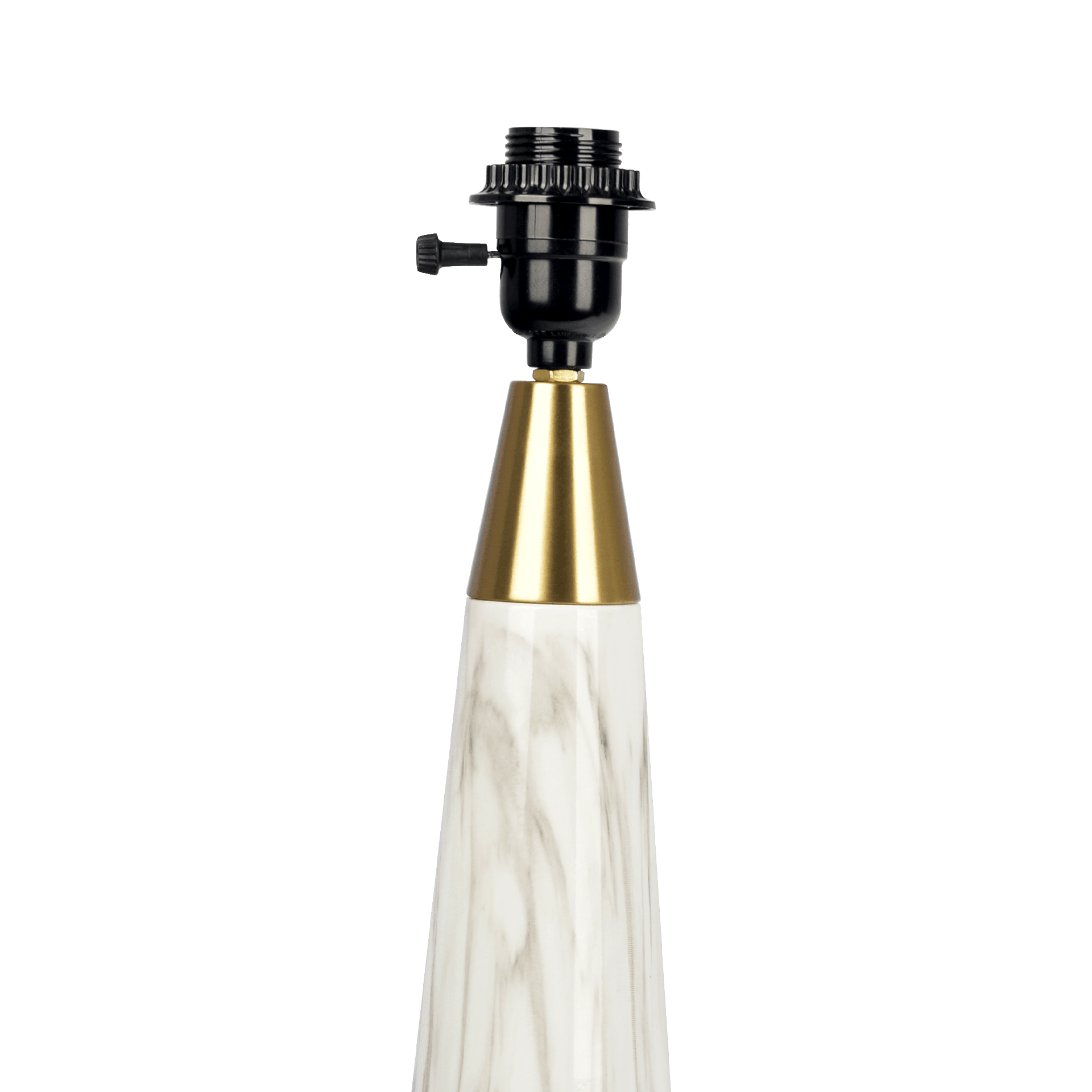 Enclave Hydro White Table Lamp with On/Off Switch Faux Marble Base Fabric Shade