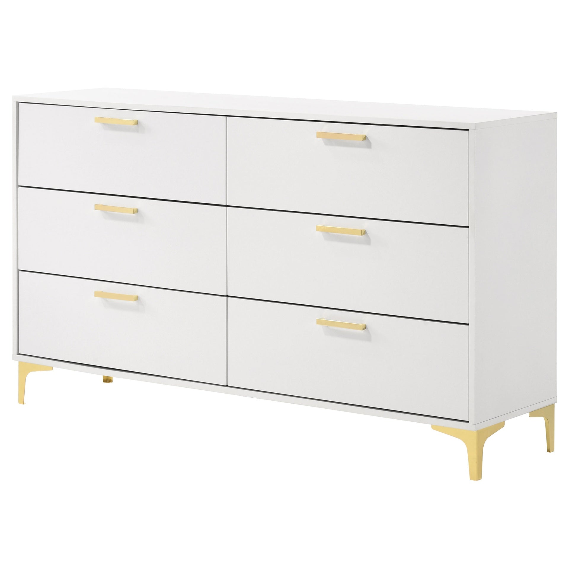 Karena White Rectangular 6-drawer Dresser