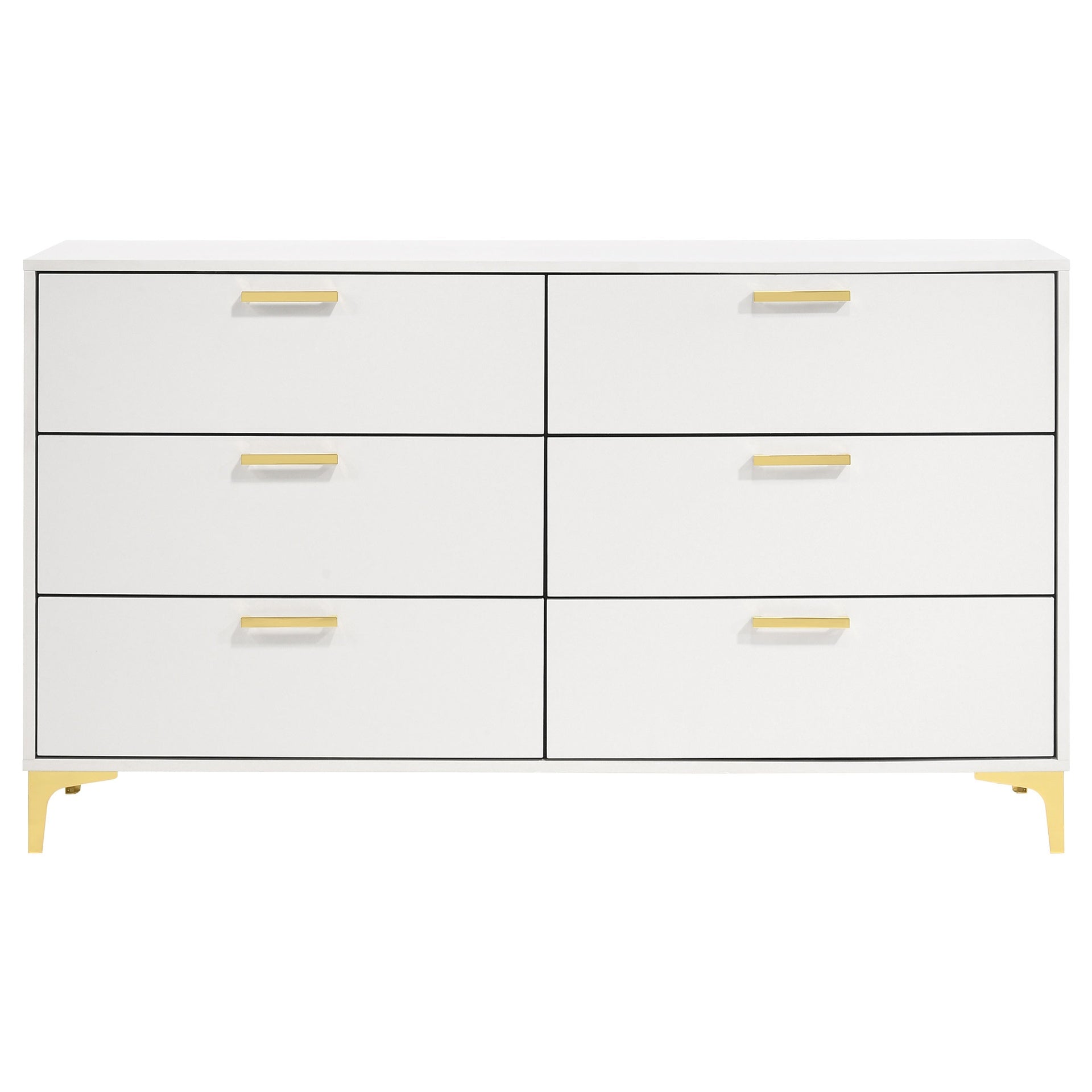 Karena White Rectangular 6-drawer Dresser