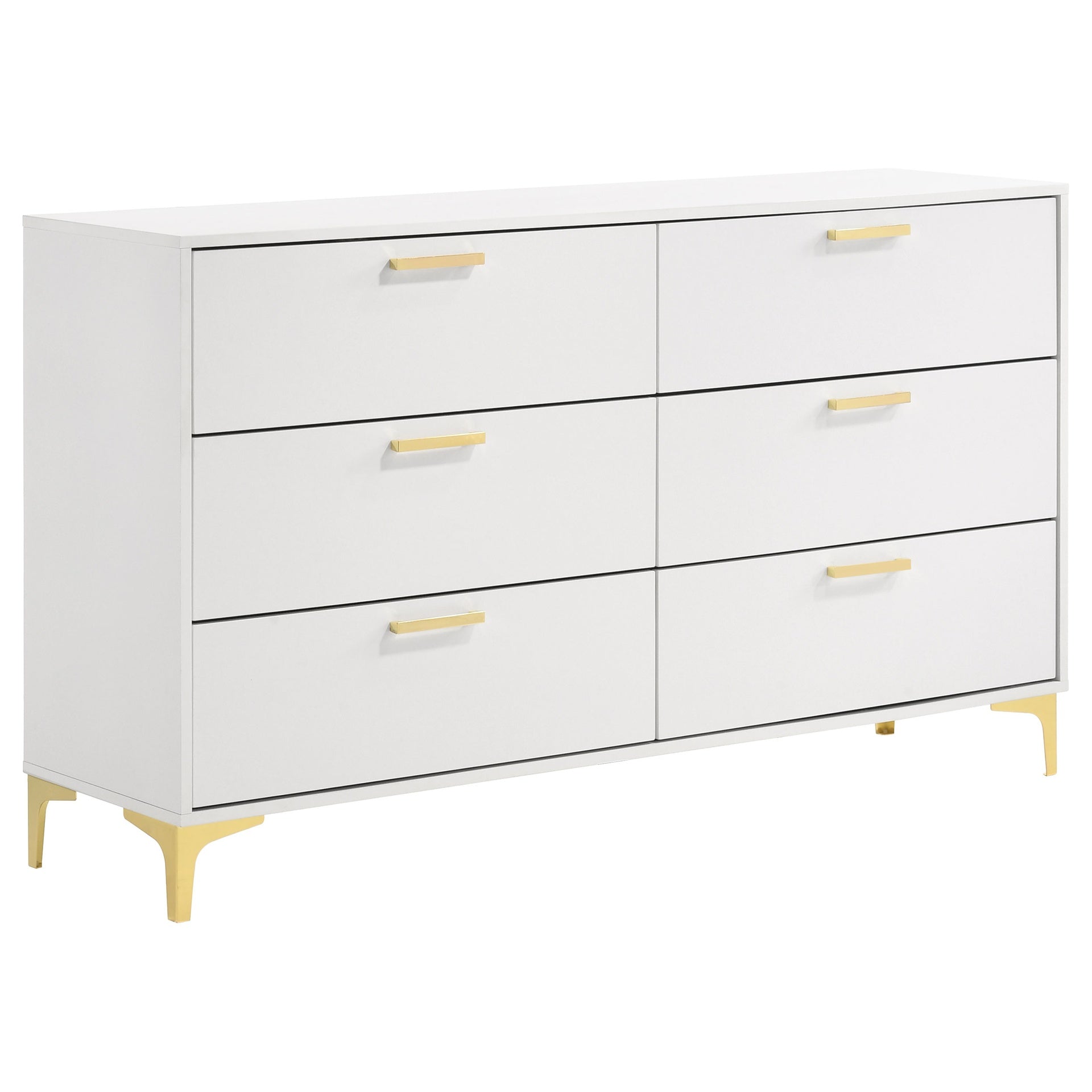 Karena White Rectangular 6-drawer Dresser
