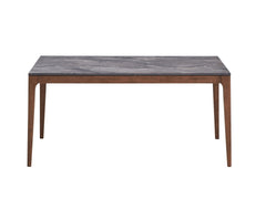 Mid-Century Modern Dining Furniture 1pc Walnut Finish Dining Table Wooden Sleek Design