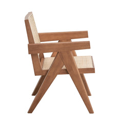 Casual Stylish Natural Finish Rattan Accent Chair 1pc Mid-Century Modern Home Furniture