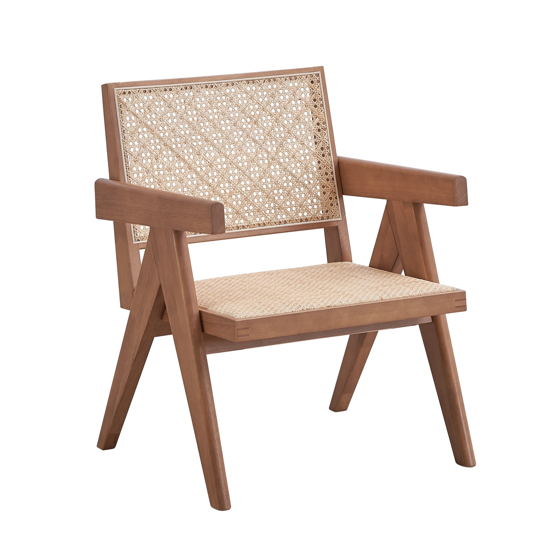 Casual Stylish Natural Finish Rattan Accent Chair 1pc Mid-Century Modern Home Furniture