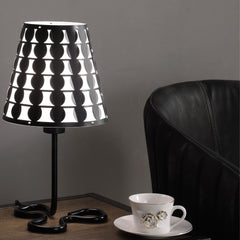 16" Traci Black Geometric Metal Table Lamp