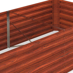 Outsunny Galvanized Raised Garden Bed Kit, Large and Tall Metal Planter Box for Vegetables, Flowers and Herbs, Reinforced, 6' x 3' x 2', Dark Brown