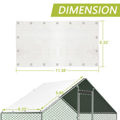 Multi-functional Waterproof and UV-Protected Outdoor Metal Chicken Coop Cover with 22 Free Bungee Balls