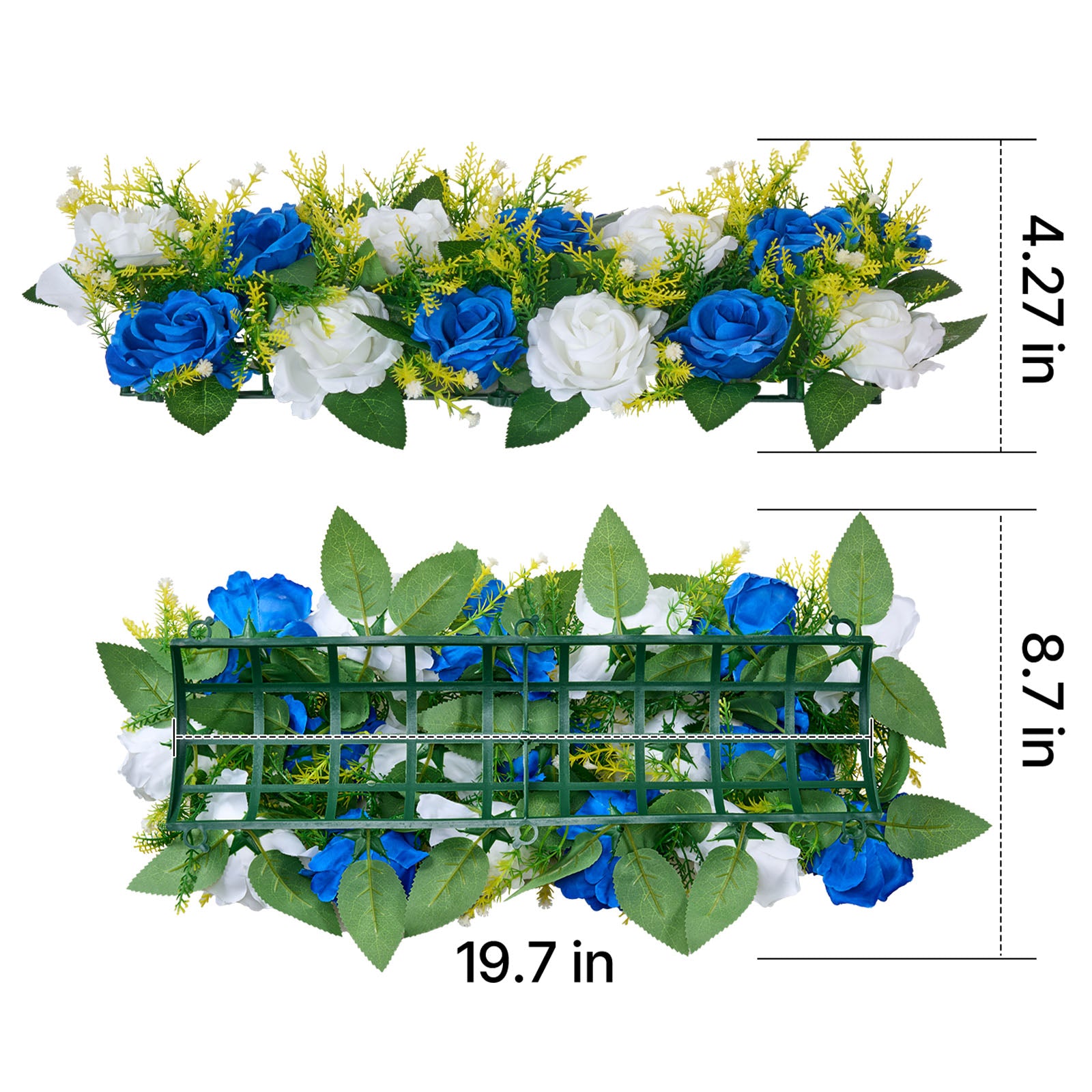 Flower Balls for Wedding Centerpieces Fake Flower Arrangement Blue + White 10PCS