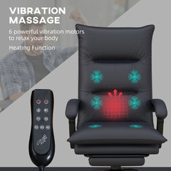 Vinsetto Microfiber Office Chair with Massage, Heat, Footrest, Gray