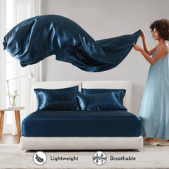2 PCS Standard Luxury 2 PC Pillowcases Midnight Blue