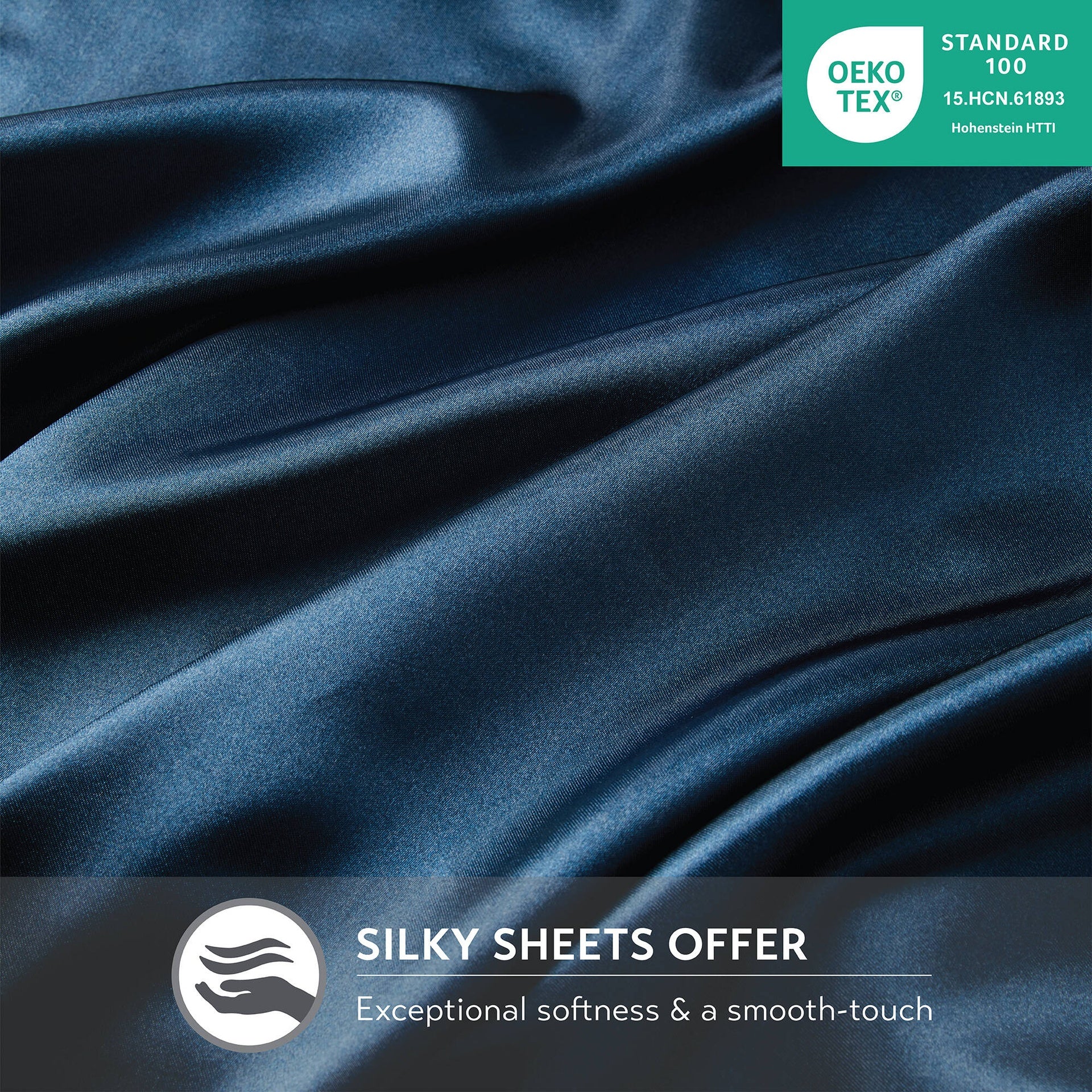 2 PCS Standard Luxury 2 PC Pillowcases Midnight Blue