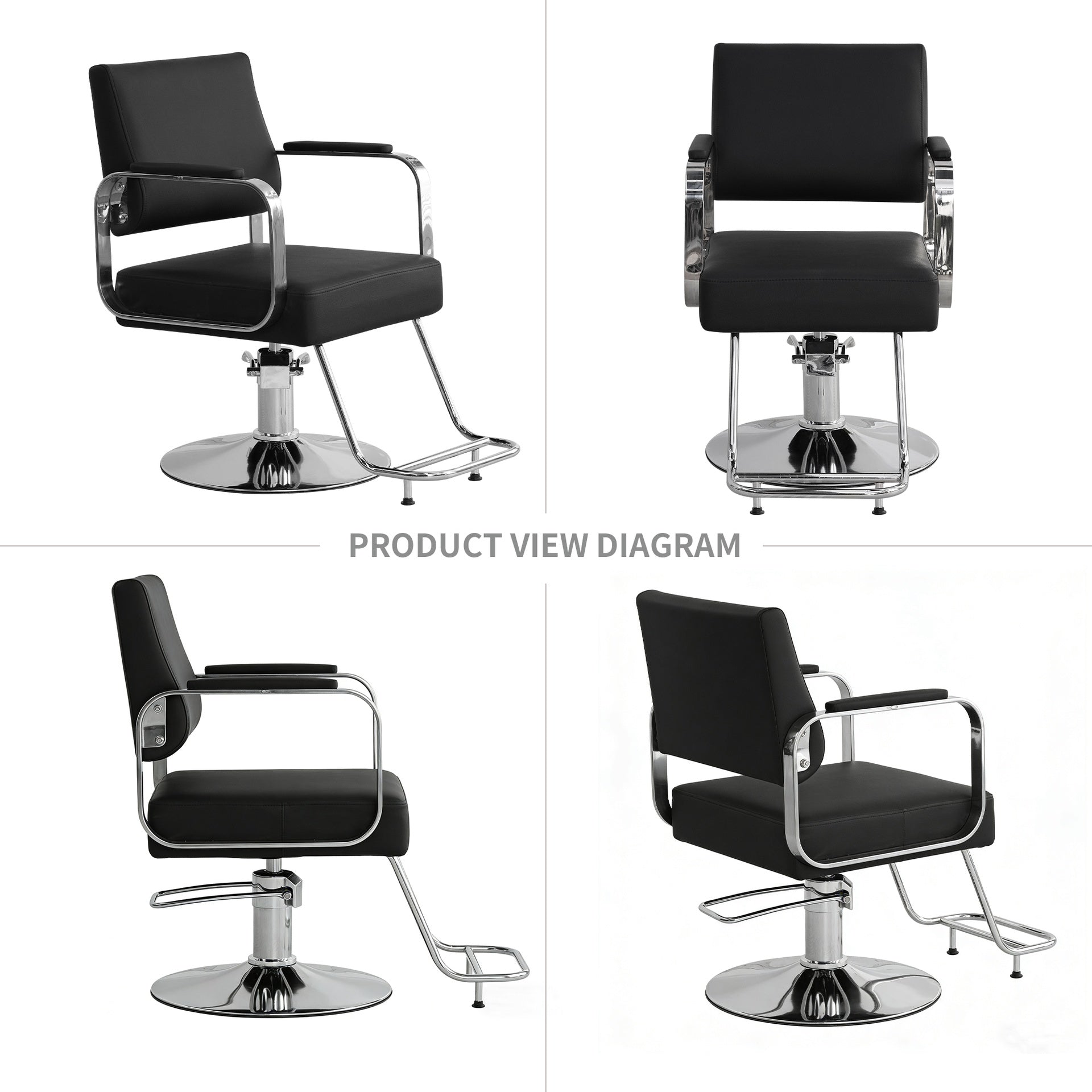 Barber Chair Salon Chair for Hair Stylist Hair Chair for Barbershop Home Height Adjustable & 360° Swivel Styling Salon Chairs Spa Beauty Salon Equipment, Max Load Weight 440Lbs