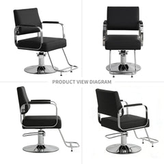 Barber Chair Salon Chair for Hair Stylist Hair Chair for Barbershop Home Height Adjustable & 360° Swivel Styling Salon Chairs Spa Beauty Salon Equipment, Max Load Weight 440Lbs