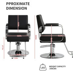 Barber Chair Salon Chair for Hair Stylist Hair Chair for Barbershop Home Height Adjustable & 360° Swivel Styling Salon Chairs Spa Beauty Salon Equipment, Max Load Weight 440Lbs