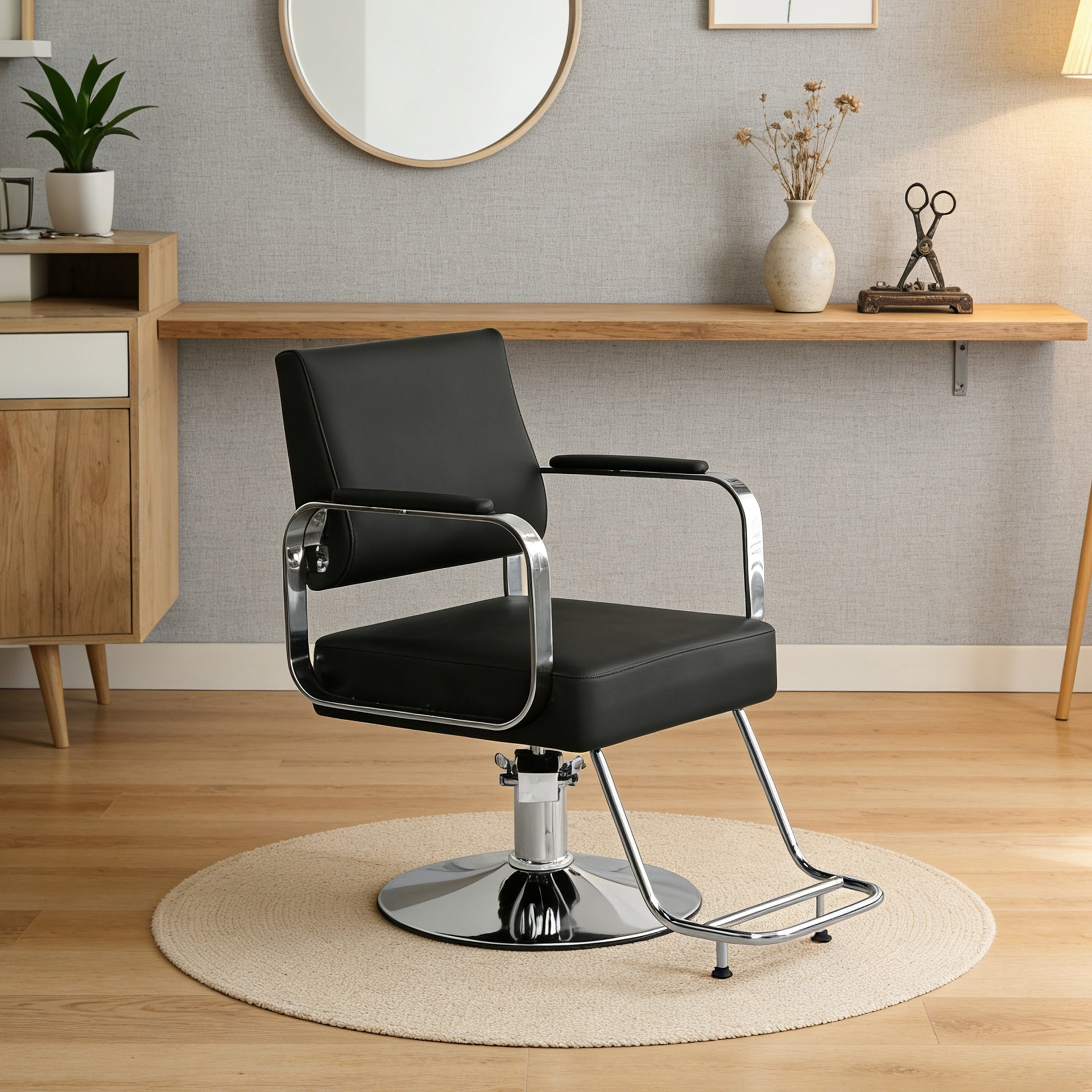 Barber Chair Salon Chair for Hair Stylist Hair Chair for Barbershop Home Height Adjustable & 360° Swivel Styling Salon Chairs Spa Beauty Salon Equipment, Max Load Weight 440Lbs