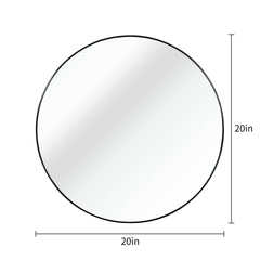 Black 20 Inch Metal Round Bathroom Mirror