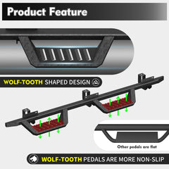 Running Boards For 18-26 Jeep Wrangler JL Black Powder Coated Side Steps Bars