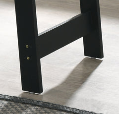 Kenzo 19" Black End Table with Faux Marble Top Finish