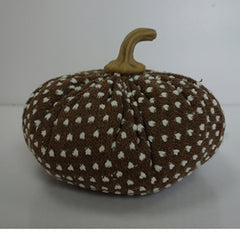 Set of 2, 7.5x7.5x5.5" Brown Pumpkin with White Point Pattern, Pumpkin Ornament Decor for Holiday Harvest Festival Fall Festival & Thanksgiving