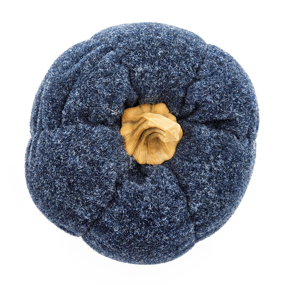 Set of 3, 7.5x7.5x5.7" Dark Blue Pumpkin, Pumpkin Ornament Decor for Holiday Harvest Festival Fall Festival & Thanksgiving