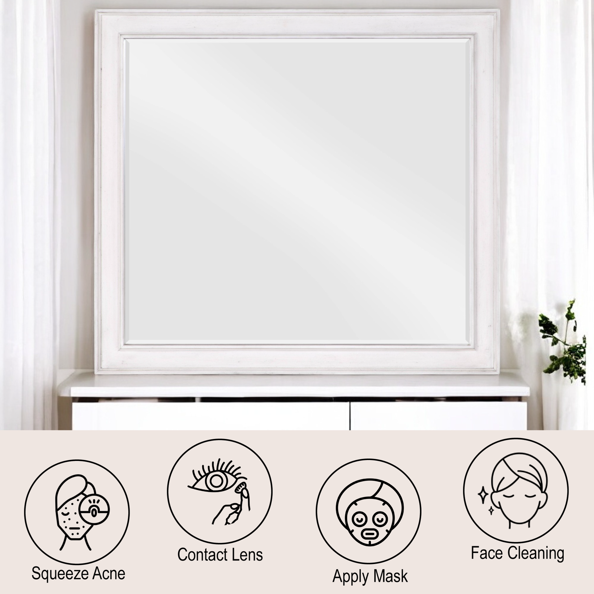 Katia Weathered White Finish Mirror