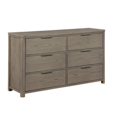 Contemporary Light Gray Finish Dresser of 6-Drawers Dovetail Bedroom Furniture 1pc Durable Wood
