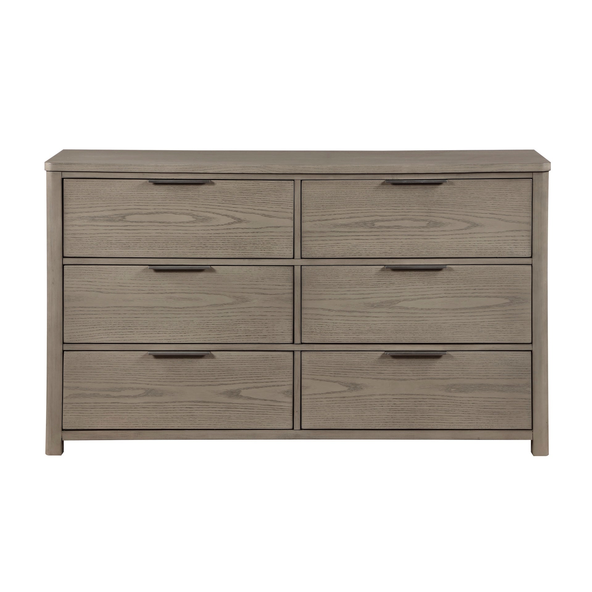 Contemporary Light Gray Finish Dresser of 6-Drawers Dovetail Bedroom Furniture 1pc Durable Wood