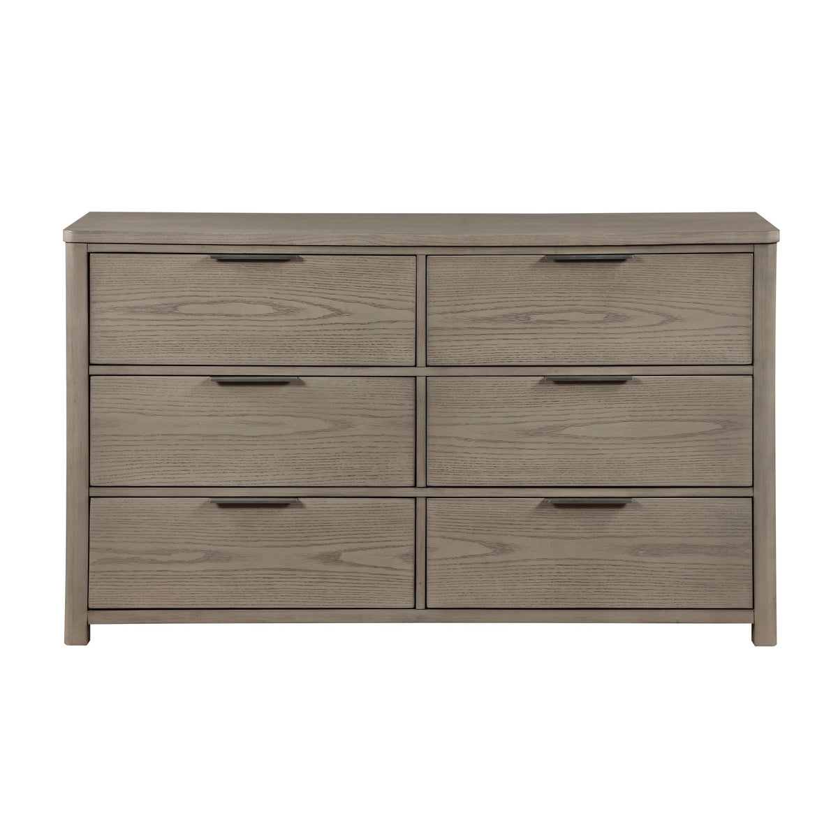 Contemporary Light Gray Finish Dresser of 6-Drawers Dovetail Bedroom Furniture 1pc Durable Wood