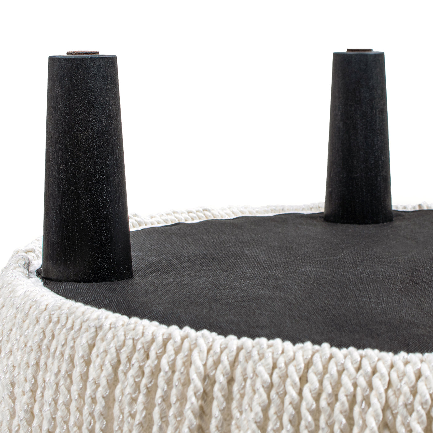 Yolanda 24" Round Upholstered Accent Ottoman, Almond White Chenille