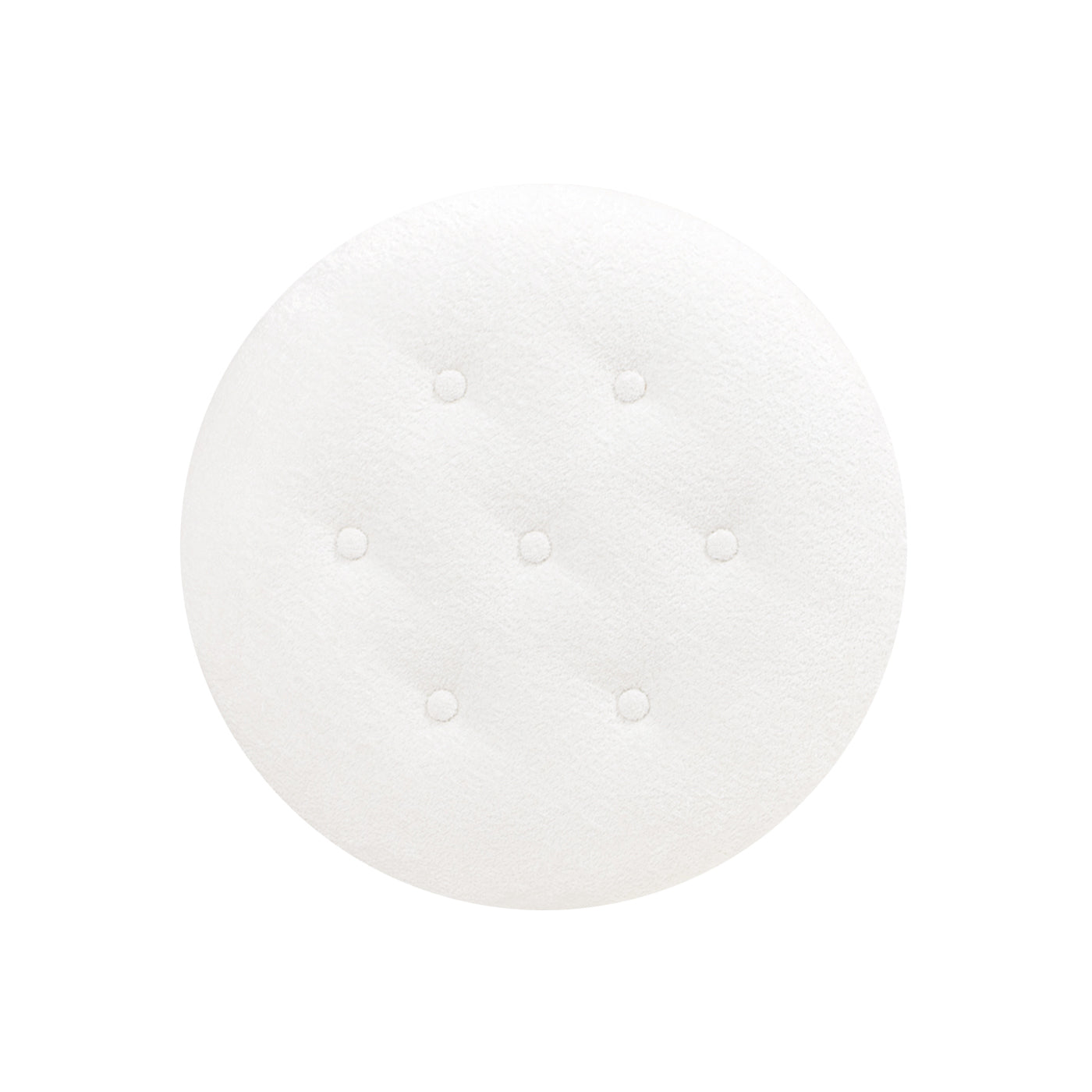 Yolanda 24" Round Upholstered Accent Ottoman, Almond White Chenille