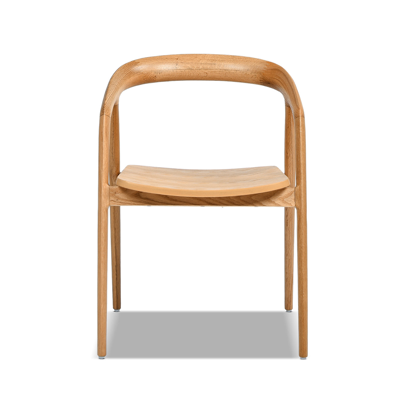 Simeon 21" Scandinavian Sculpted Oak Wood Dining Chair, Warm Natural Brown Oak Wood